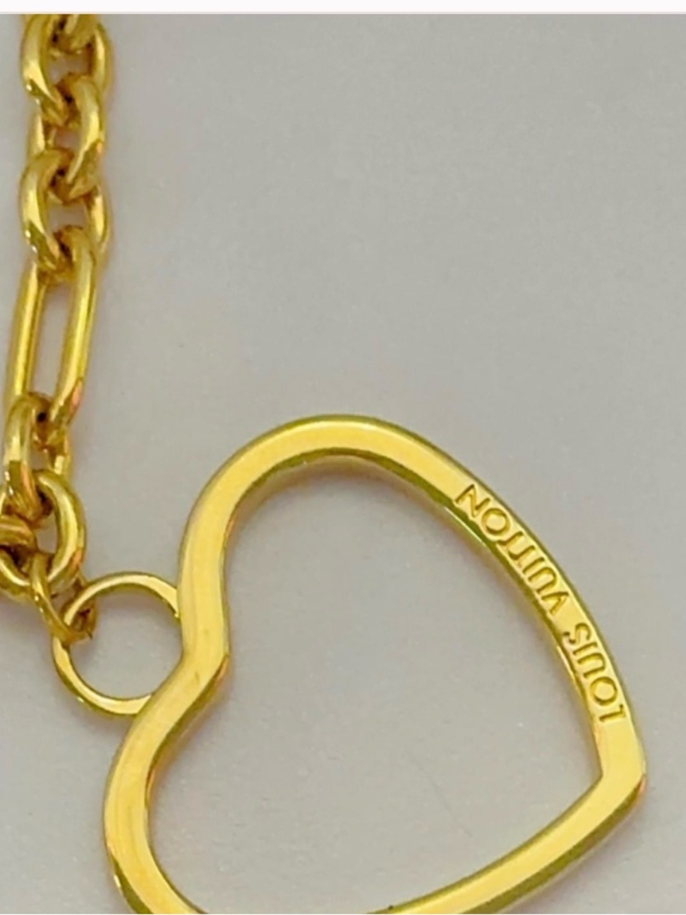 Louis Vuitton Gold and Red Heart Charm Key Holder - Picture 7 of 13